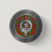 Clan Cumming Crest & Tartan Knot Button (Voorkant)