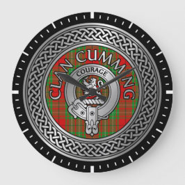 Clan Cumming Crest & Tartan Knot Large Clock Grote Klok