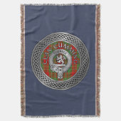 Clan Cumming Crest & Tartan Knot Throw Blanket Deken (Voorkant Verticaal)