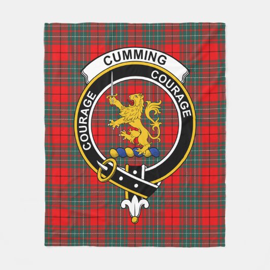 Clan Cumming Modern Tartan Pset Fleece Deken (Voorkant)