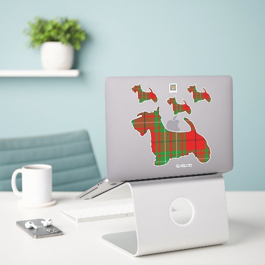 Clan Cumming Scottie Sticker (Laptop op bureau)