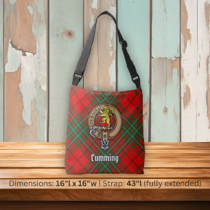 Clan Cumming Wapen over Tartan Crossbody Tas