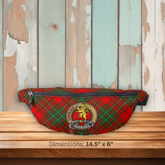 Clan Cumming Wapen over Tartan Heuptasje