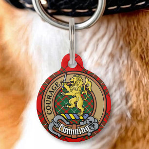 Clan Cumming Wapen over Tartan Huisdierpenning