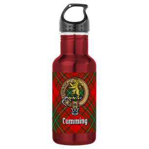 Clan Cumming Wapen over Tartan Waterfles