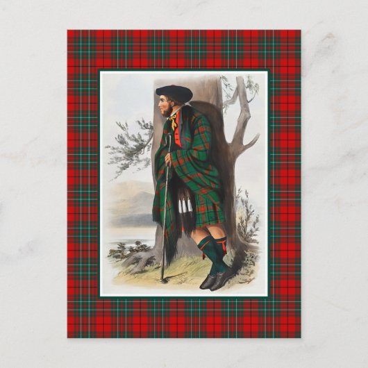 Clan Cummings  Illustratie Tartan Lijst Briefkaart (Voorkant)