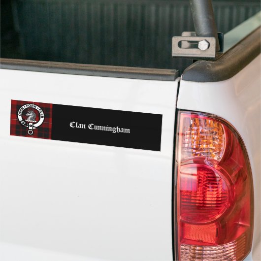 Clan Cunningham Badge & Tartan Bumpersticker (Op Truck)