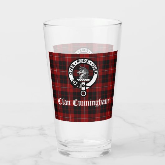 Clan Cunningham Badge & Tartan Glas (Achterkant)