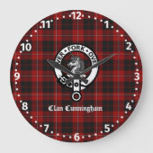 Clan Cunningham Badge & Tartan Grote Klok (Voorkant)