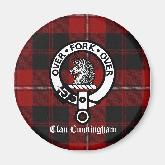Clan Cunningham Badge & Tartan Magneet (Voorkant)