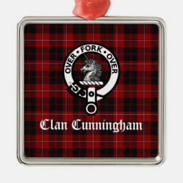 Clan Cunningham Badge & Tartan Metalen Ornament