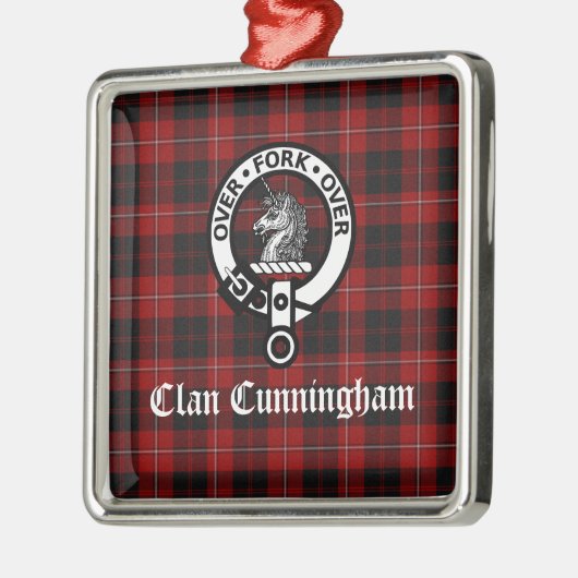 Clan Cunningham Badge & Tartan Metalen Ornament (Links)