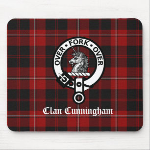 Clan Cunningham Badge & Tartan Muismat