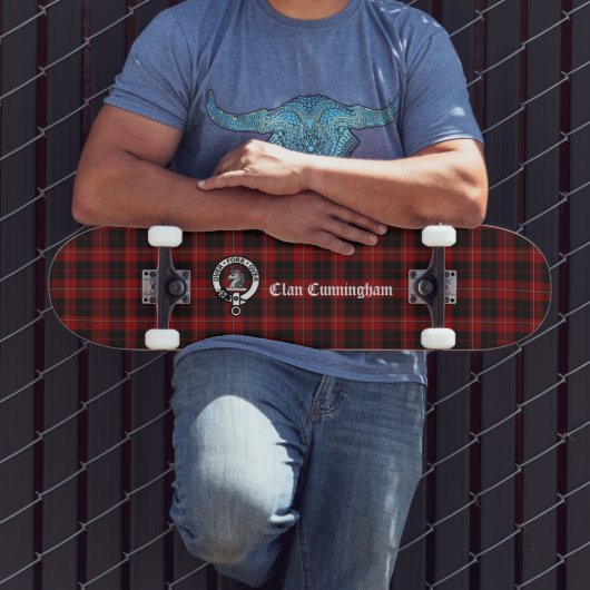 Clan Cunningham Badge & Tartan Persoonlijk Skateboard (Buiten 3)