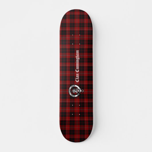 Clan Cunningham Badge & Tartan Persoonlijk Skateboard (Voorkant)