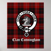 Clan Cunningham Badge & Tartan Poster (Voorkant)