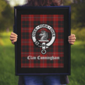 Clan Cunningham Badge & Tartan Poster