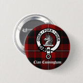 Clan Cunningham Badge & Tartan Ronde Button 5,7 Cm (Voorkant /achterkant)