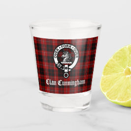 Clan Cunningham Badge & Tartan Shot Glas