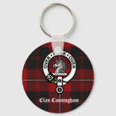Clan Cunningham Badge & Tartan Sleutelhanger (Voorkant)