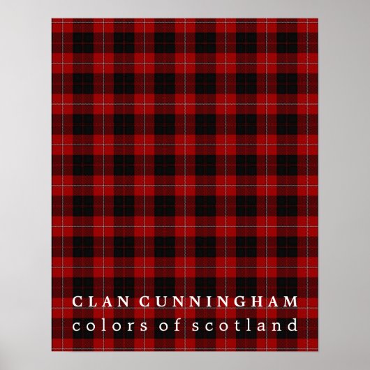 Clan Cunningham Colors of Scotland Tartan Poster (Voorkant)