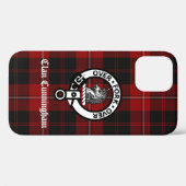 Clan Cunningham Crest Badge en Tartan Case-Mate iPhone Case (Achterkant (horizontaal))