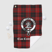 Clan Cunningham Crest Badge en Tartan Golfhanddoek (Insitu)