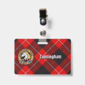 Clan Cunningham Crest over Tartan Badge (Voorzijde met clip)