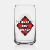 Clan Cunningham Crest over Tartan Blikvorm Glas (Achterkant)
