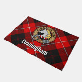 Clan Cunningham Crest over Tartan Deurmat (Schuin)