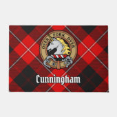 Clan Cunningham Crest over Tartan Deurmat (Voorkant)