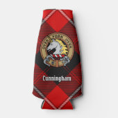 Clan Cunningham Crest over Tartan Flesjeskoeler (Voorkant)