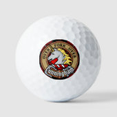 Clan Cunningham Crest over Tartan Golfballen (Voorkant)