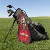 Clan Cunningham Crest over Tartan Golfhanddoek (Groen)