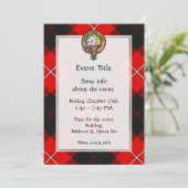 Clan Cunningham Crest over Tartan Kaart (Staand voorkant)