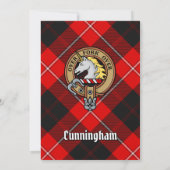 Clan Cunningham Crest over Tartan Kaart (Achterkant)
