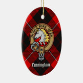 Clan Cunningham Crest over Tartan Keramisch Ornament (Rechts)