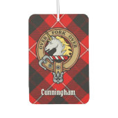 Clan Cunningham Crest over Tartan Luchtverfrisser (Voorkant)