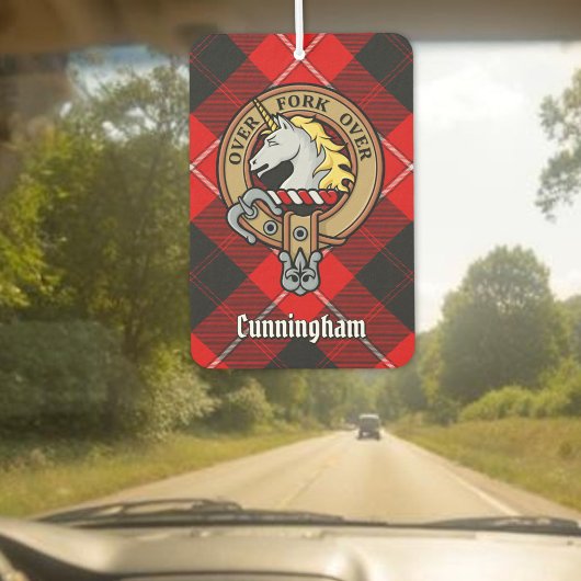 Clan Cunningham Crest over Tartan Luchtverfrisser