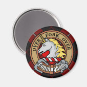 Clan Cunningham Crest over Tartan Magneet (Voorkant / Achterkant)