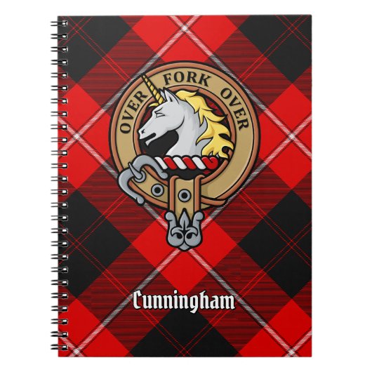 Clan Cunningham Crest over Tartan Notitieboek (Voorkant)