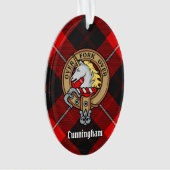 Clan Cunningham Crest over Tartan Ornament (voorkant)