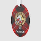 Clan Cunningham Crest over Tartan Ornament (voorkant)