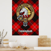 Clan Cunningham Crest over Tartan Poster (Keuken)
