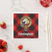 Clan Cunningham Crest over Tartan Servet (Insitu)
