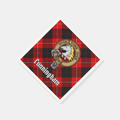 Clan Cunningham Crest over Tartan Servet (Hoek)