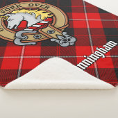Clan Cunningham Crest over Tartan Sherpa Deken (3/4)
