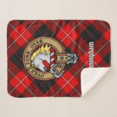 Clan Cunningham Crest over Tartan Sherpa Deken (Voorkant (horizontaal))