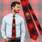 Clan Cunningham Crest over Tartan Stropdas