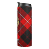 Clan Cunningham Crest over Tartan Thermosbeker (Geroteerd rechts)